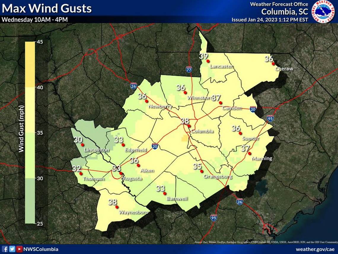 A weather map shows the chances of severe weather affecting the Midlands.