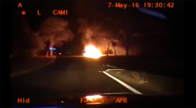 ...and within minutes the flames had grown to several metres in height. Photo: ACT police