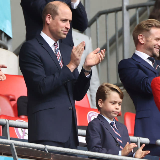 Prince William and Prince George - Credit: AP.