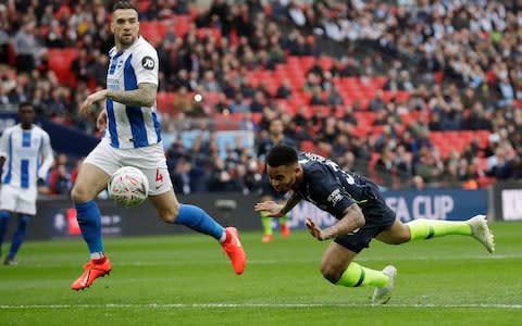 Gabriel Jesus scored the only goal of the game to see off Brighton - Credit: ap