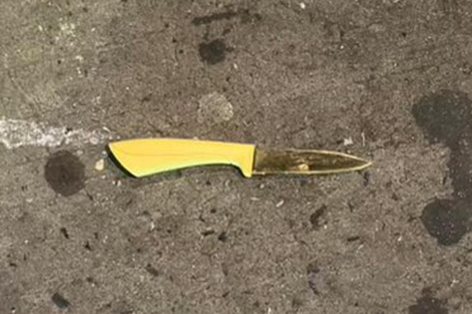 The knife recovered at Saturday morning’s police-involved shooting in Corona, Queens. NYPDnews/X