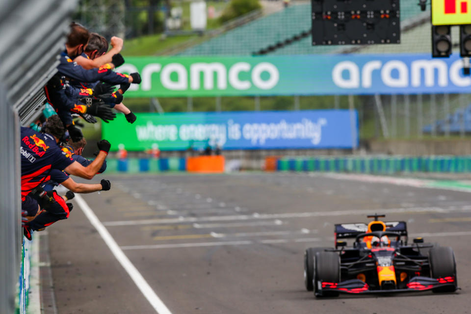 BUDAPEST, HUNGARY - JULY 19: Max Verstappen of Red Bull Racing and The Netherlands during the Formula One Grand Prix of Hungary at Hungaroring on July 19, 2020 in Budapest, Hungary. (Photo by Peter Fox/Getty Images)