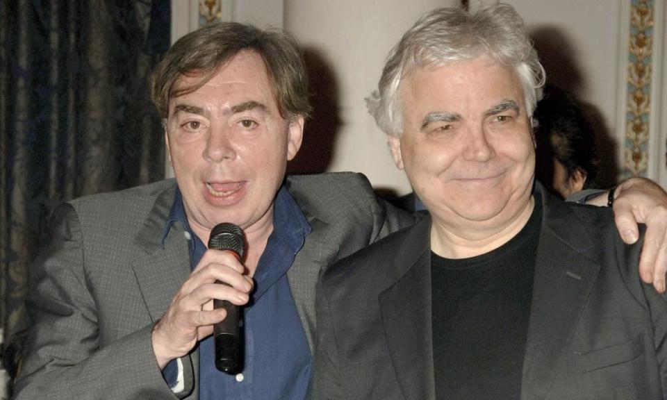 <span class="element-image__caption">Bill Kenwright, right, with Andrew Lloyd Webber at the after show party for Whistle Down the Wind, in 2006.</span> <span class="element-image__credit">Photograph: David M Benett/Getty Images</span>