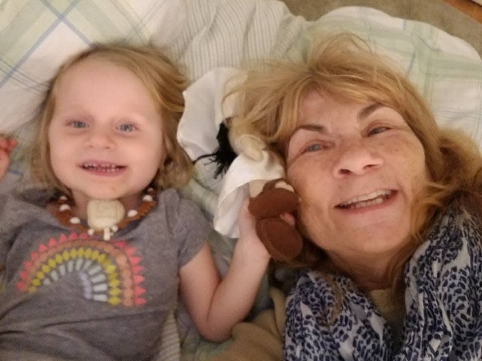 Cheryl Taylor Bagenstose, during a happy moment with her granddaughter. Cheryl passed away this April at age 72 from "cancer of unknown primary," or CUP.