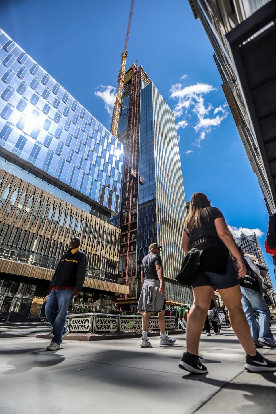 General Motors is moving its global headquarters to the Hudson site in downtown Detroit on Monday, April 15, 2024.