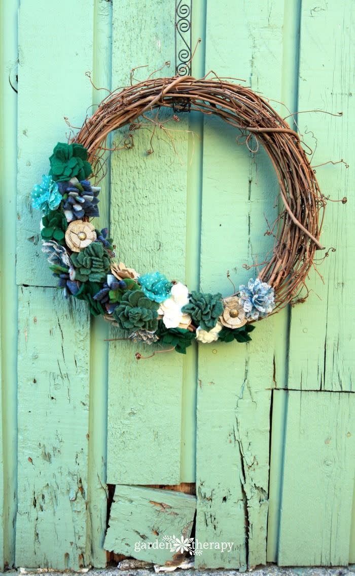 Felted Succulent Wreath