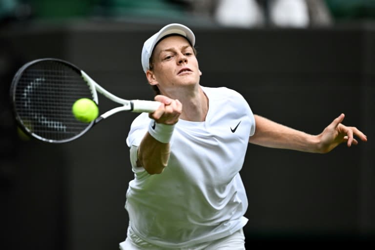 Jannik Sinner in first-round action against Yannick Hanfmann at Wimbledon (Ben Stansall)