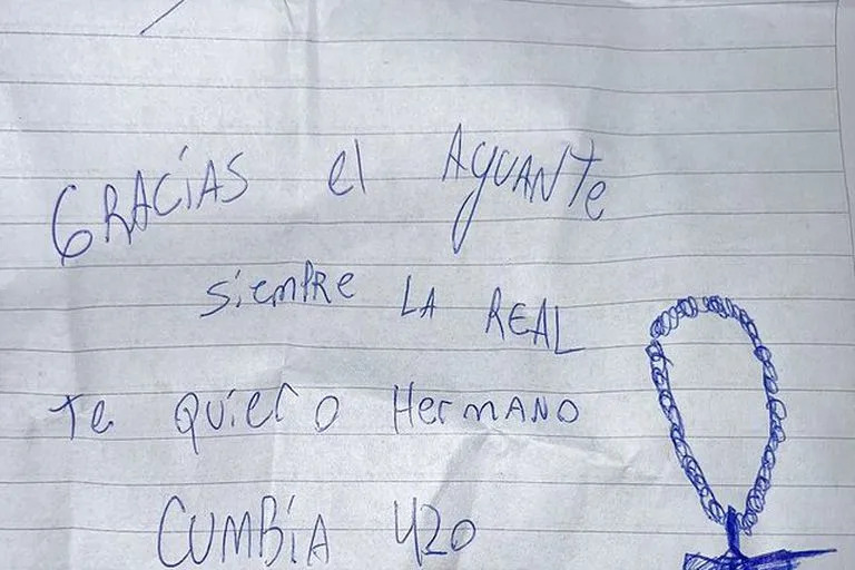 La carta que L-Gante le envi&#xf3; a un amigo estando detenido