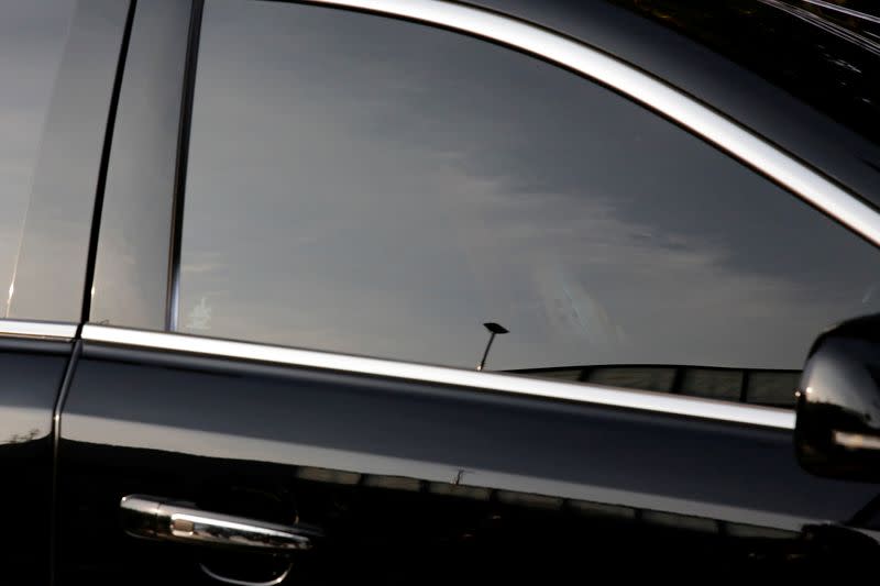 A hearse carrying the body of Lee Kun-hee, leader of Samsung Group, travels at a hospital in Seoul