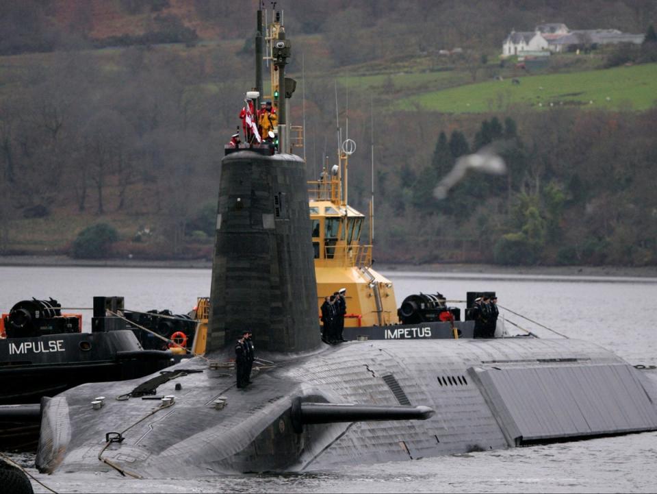 HMS Vengeance, another Royal Navy Vanguard class Trident ballistic missile submarine (Reuters)