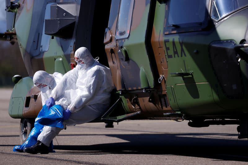 Transfer operation of people infected with coronavirus disease (COVID-19) in Strasbourg