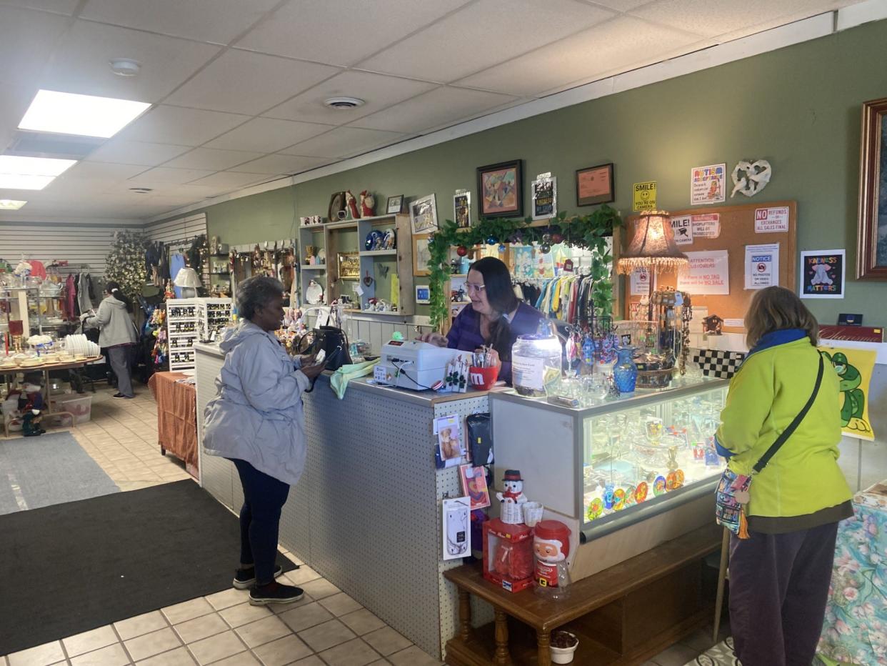 Darlene Jackson, a customer checking out at Gifted Goods II, enjoys what the store does for the community.