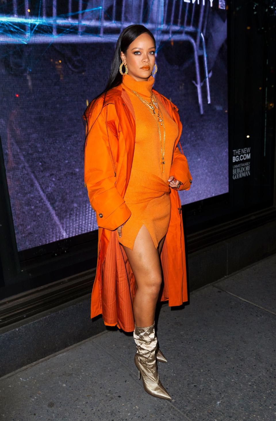 rihanna fenty orange outfit