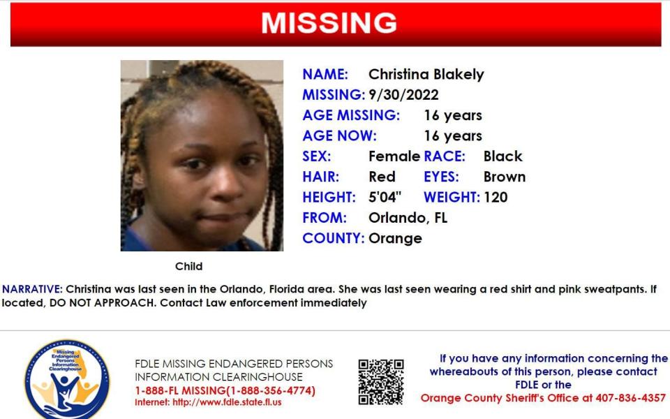 Christina Blakely was last seen in Orlando on Sept. 30, 2022.