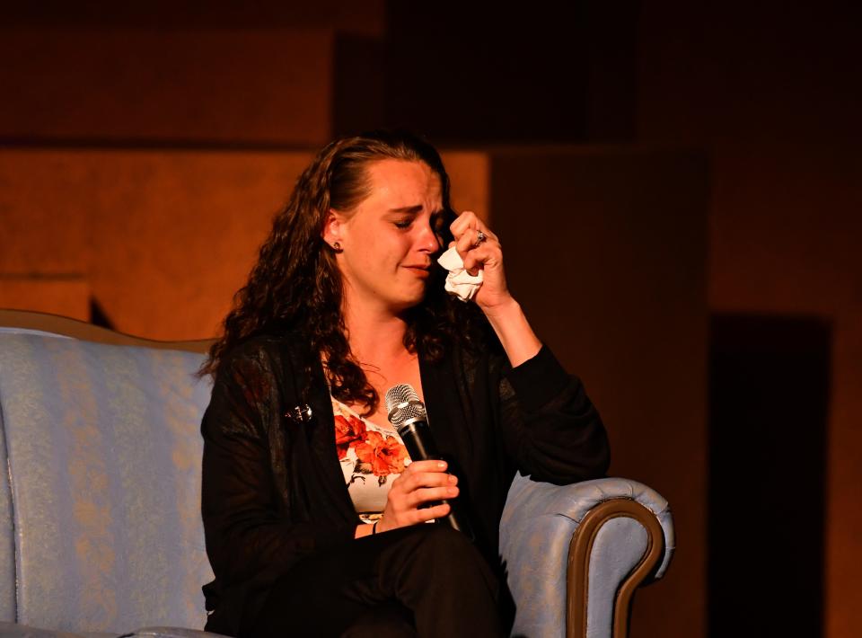 Jamie LeBlanc, Jeff Abramowski’s daughter during a Murder on the Space Coast podcast live event in 2019