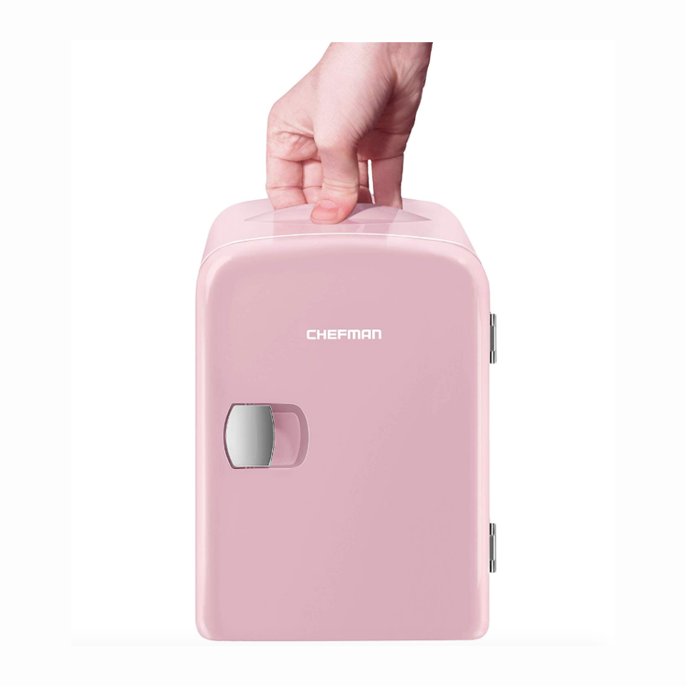 5) Pink Travel Fridge with Car Charger