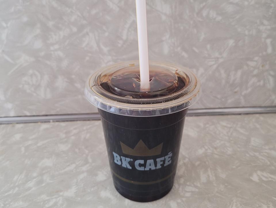 cup of iced black coffee from burger king