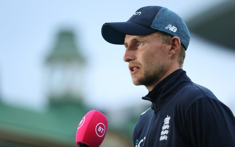 Joe Root of England speaks to media during day five of the Fourth Test Match in the Ashes series between Australia and England at Sydney Cricket Ground on January 09, 2022 in Sydney, Australia - Exclusive: Joe Root poised to remain England's Test captain, overseeing overhaul after Ashes defeat - GETTY IMAGES