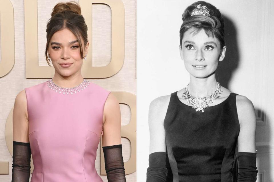 <p>Jon Kopaloff/WireImage; Bettmann Archive</p> Hailee Steinfeld and Audrey Hepburn