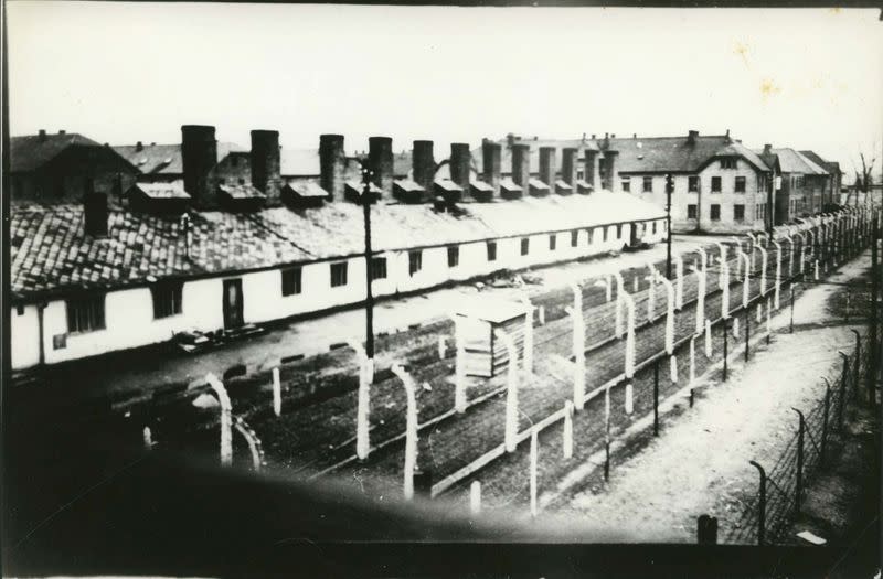 Nazi German death camp Auschwitz-Birkenau is seen after its liberation in Nazi-occupied Poland, in this undated handout picture