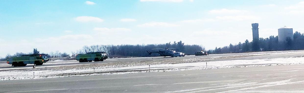 A Life Flight helicopter landed safely Sunday at Worcester Regional Airport after one of its engines was disabled. Airport fire and rescue were on the scene and a Worcester fire crew was also there as a precaution.