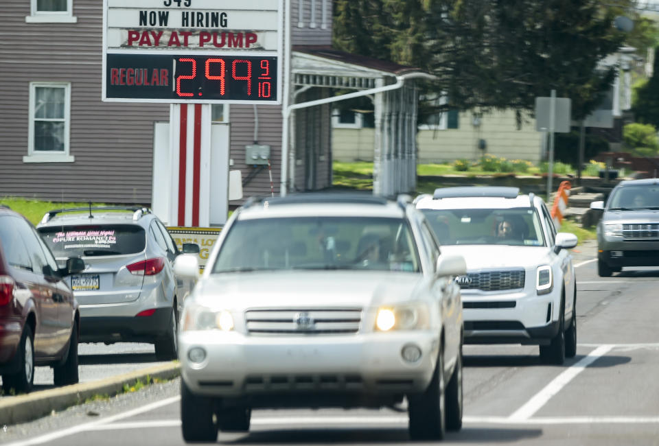 Blandon, PA - April 27: The price for gas at the Redners Quick Shoppe gas station on 222 at the intersection with 73 in Blandon Tuesday afternoon April 27, 2021. (Photo by Ben Hasty/MediaNews Group/Reading Eagle via Getty Images)