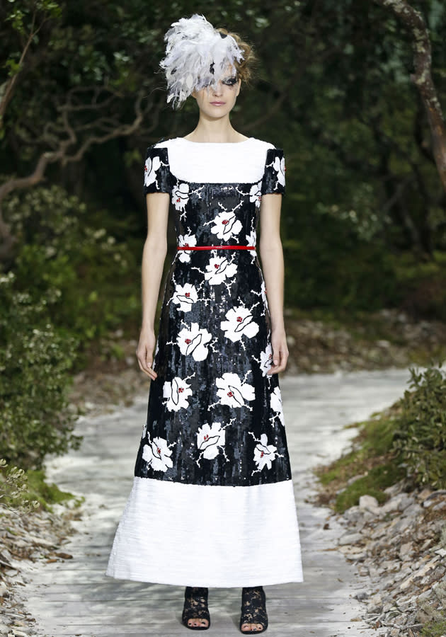 Chanel SS13: Lagerfield showed off form-flattering shapes on his runway.