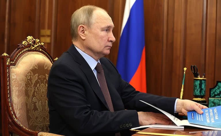 Vladimir Putin, en una reunión en el Kremlin este jueves