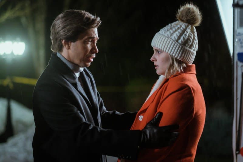 Justin Long and Jane Widdop star in "It's a Wonderful Knife." Photo courtesy of RLJE Films and Shudder