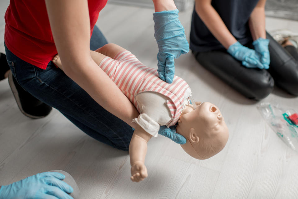 Many parents undertake first aid courses advising what to do when your baby is choking. (Getty Images)