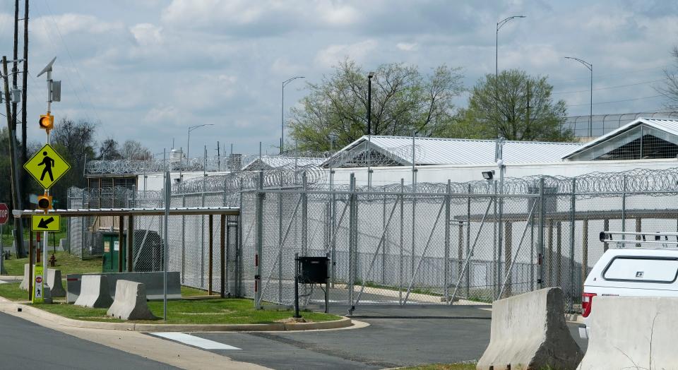 Mar 13, 2024; Tuscaloosa, Alabama, USA; A new temporary jail facility has opened at the Tuscaloosa County Jail on 16th Street between 26th and 27th avenue across from the jail while renovation work is being done.