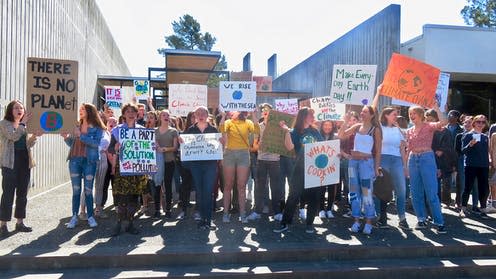 <span class="caption">Young people across the world have been at the forefront of recent climate activism.</span> <span class="attribution"><a class="link " href="https://commons.wikimedia.org/wiki/File:Youth_Climate_Strike-_North_Bay_-_40431944903.jpg" rel="nofollow noopener" target="_blank" data-ylk="slk:Fabola/Flickr;elm:context_link;itc:0;sec:content-canvas">Fabola/Flickr</a></span>