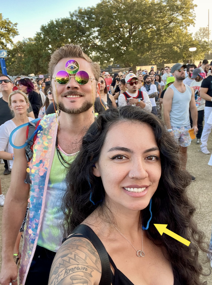 The author and her boyfriend at a music festival