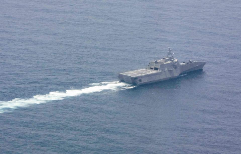 File Photo: This aerial photo shows US Navy littoral combat ship USS Montgomery during the US and Association of Southeast Asian Nations (ASEAN) maritime exercise at the gulf of Thailand on September 5, 2019. (Photo: MLADEN ANTONOV/AFP via Getty Images)