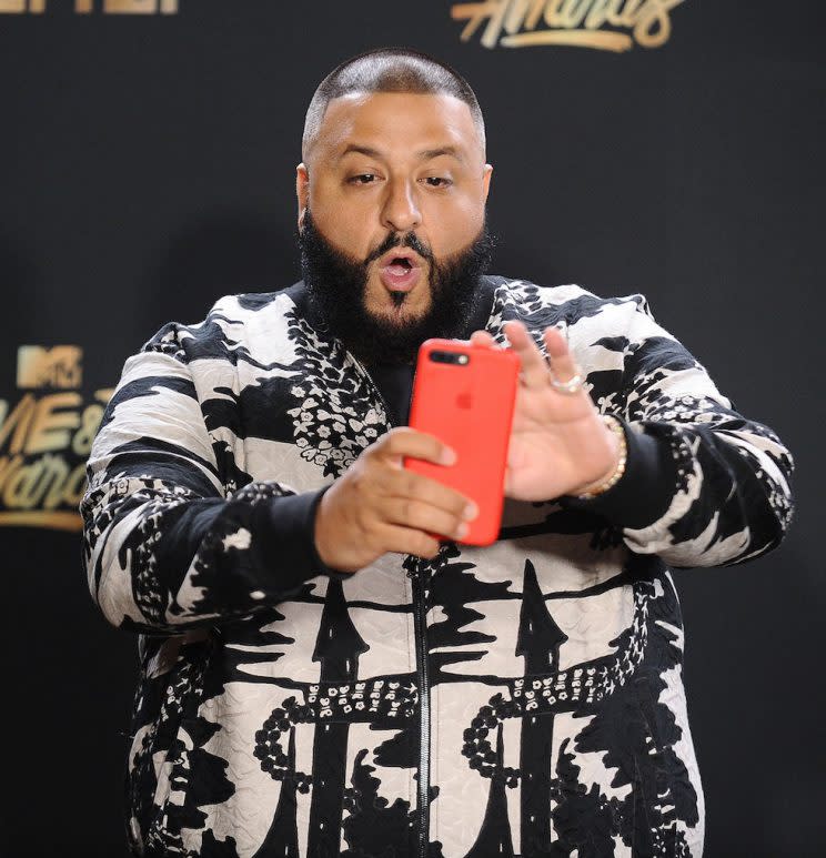 LOS ANGELES, CA – MAY 07: DJ Khaled poses in the press room at the 2017 MTV Movie and TV Awards at The Shrine Auditorium on May 7, 2017 in Los Angeles, California. (Photo by Jason LaVeris/FilmMagic)