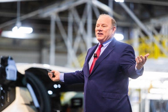 Detroit Mayor Mike Duggan presents the annual State of the City address on Wednesday, March 9 at the General Motors Factory ZERO plant.
