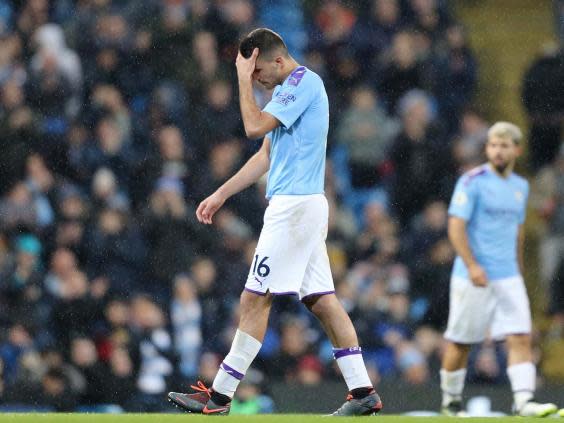 Rodri endured a frustrating game as City qualified for the Champions League knockout stages (Getty)