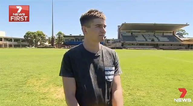 Inspirational footballer Beau Chatley. Picture: 7 News