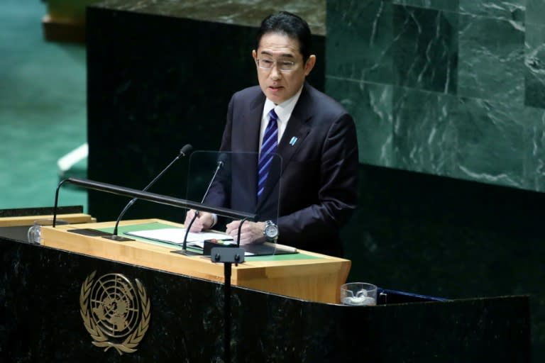 Japanese Prime Minister Fumio Kishida addresses the United Nations General Assembly (Leonardo Munoz)