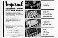 <p>And you thought climate control was a modern invention… If Venetian blinds were good enough for your lounge at home it was good enough for keeping your Triumph Herald's interior cool.</p>