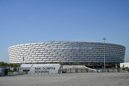 (FILES) The Baku Olympic Stadium, which hosted last year's UEFA Europa League final and will also host games at Euro 2020