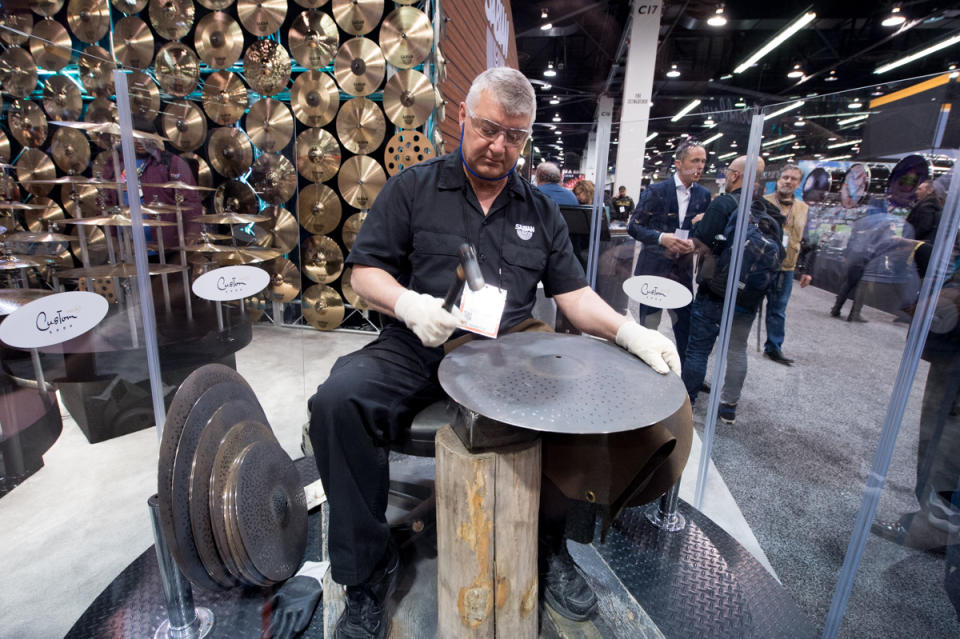 Custom cymbals being made at Sabian