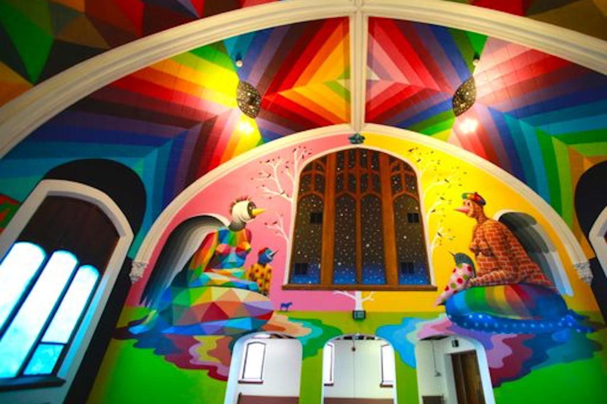 The interior of the International Church of Cannabis in Denver, Colorado. <a href="https://www.atlasobscura.com/places/international-church-of-cannabis" rel="nofollow noopener" target="_blank" data-ylk="slk:International Church of Cannabis Denver, Colorado;elm:context_link;itc:0;sec:content-canvas" class="link ">International Church of Cannabis Denver, Colorado</a>