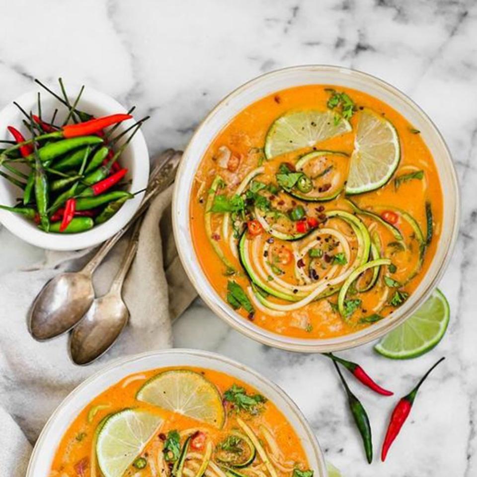 Thai Chicken Zucchini Noodle Soup