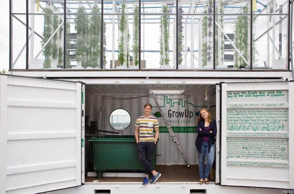 GrowUp Farms was founded by Kate Hofman and Tom Webster in 2013 - with their container box near Borough Market.