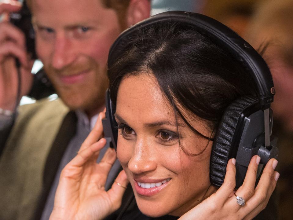 Prince Harry and Meghan Markle on January 9, 2018 in London, England