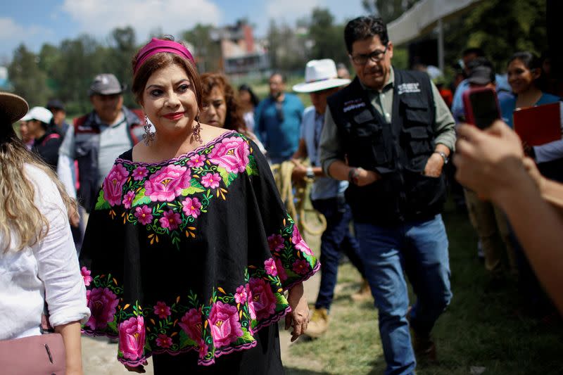 FILE PHOTO: Women aspiring to run for the post of mayor, in Mexico City