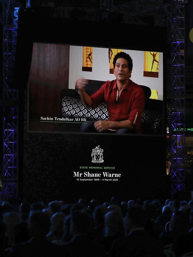 Former India batter Sachin Tendulkar pays tribute with a video message