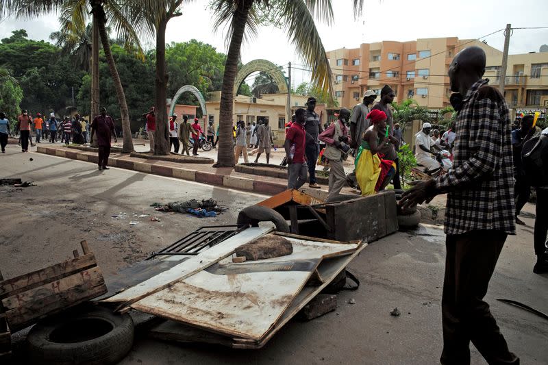 Supporters of Imam Mahmoud Dicko and other opposition political parties protest against President Ibrahim Boubacar Keita in Bamako