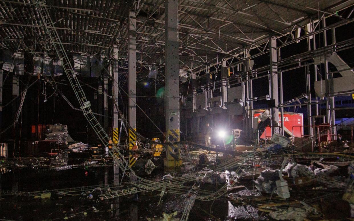 A missile flew into the neighbouring depot and blew the window shutters